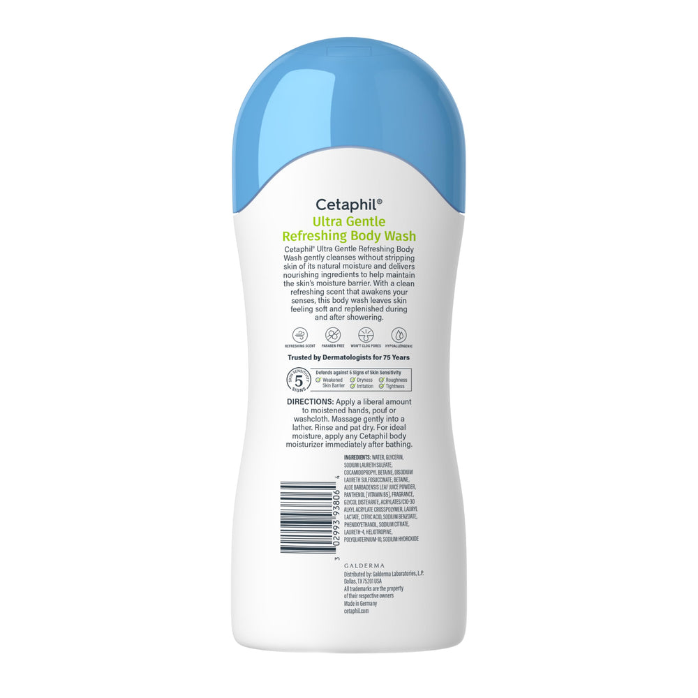 Open Cetaphil cap with a droplet to show product dispensing and controlled use
