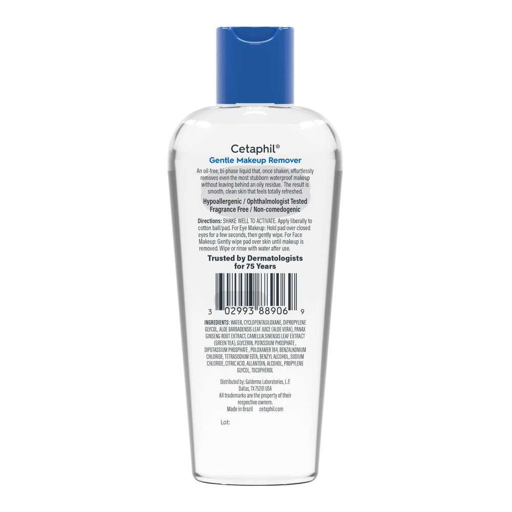 Cetaphil back label close-up showing directions and safety information benefit