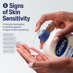 Cetaphil pump and cap detail for easy dispensing and hygienic use