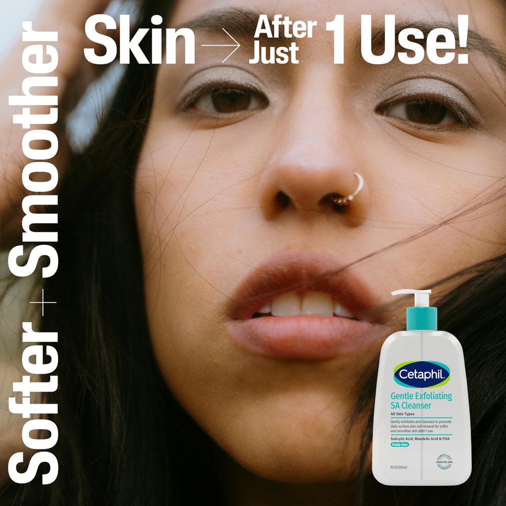 Cetaphil pump dispensing soft foam to demonstrate easy application and gentle cleanse