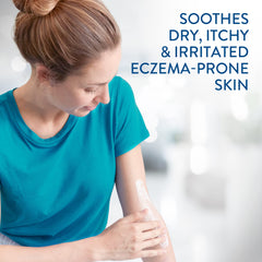 Cetaphil RESTORADERM cap and dispenser detail illustrating easy, mess-free use