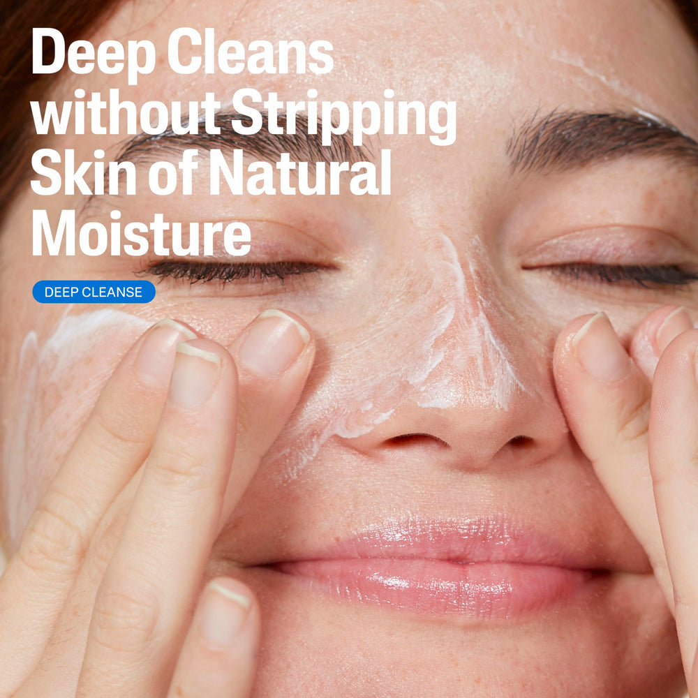 Cetaphil foam texture closeup demonstrating gentle lather and rinseability