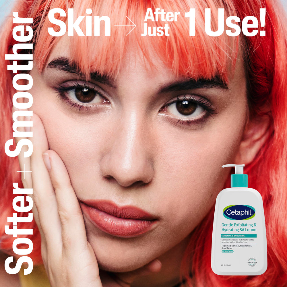 Cetaphil lotion texture close-up showing lightweight, fast absorbing feel