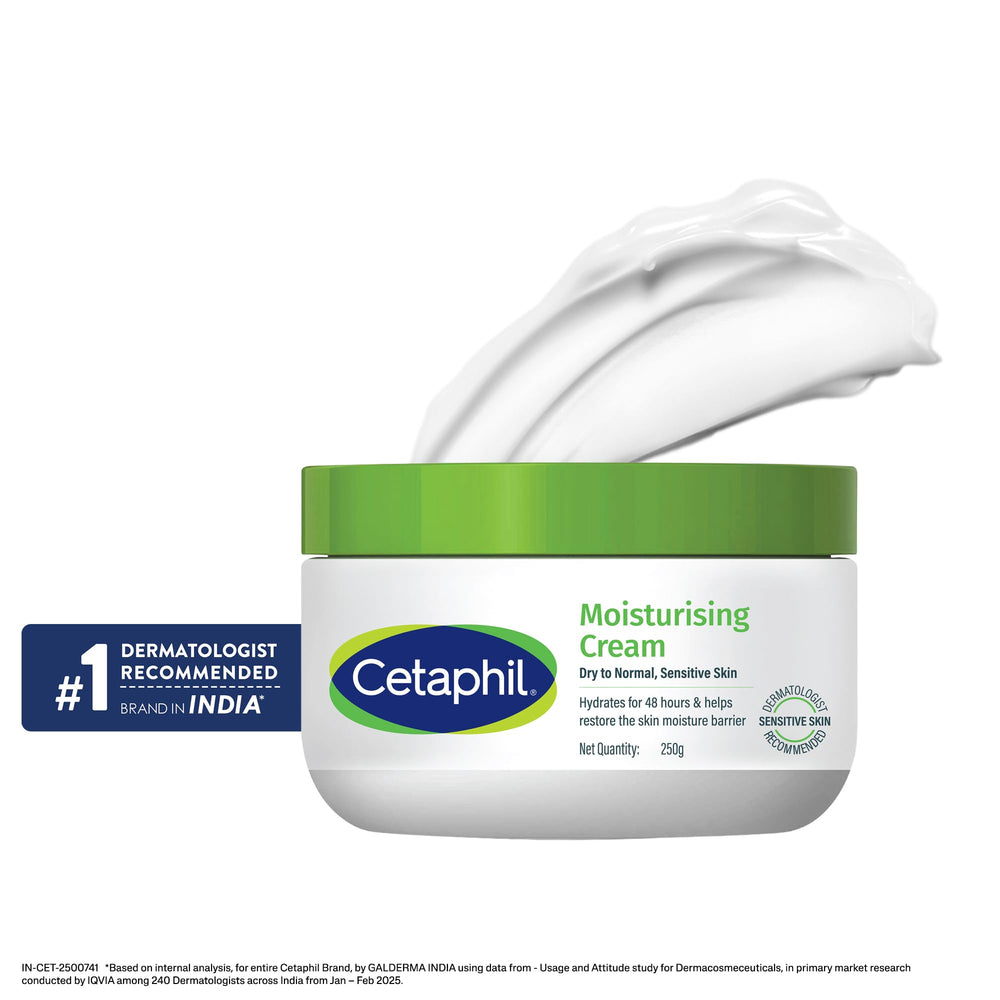 Cetaphil close-up cream texture illustrating lightweight, non-greasy hydration