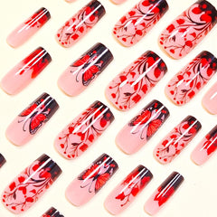 CEWEWP close-up of red butterfly and floral art highlighting intricate design