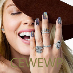 CEWEWP glossy finish on fingertips emphasizing salon shine