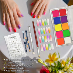 cgllwnmix nail in use gradient demo illustrating vibrant fade and salon finish