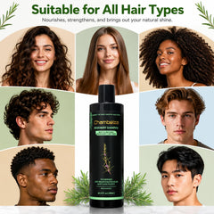 Chambelza shampoo on bathroom shelf for everyday routine benefit