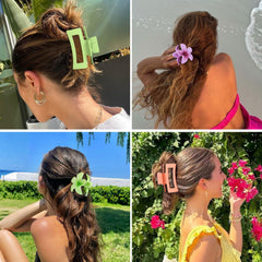 CHANDAT woman at beach wearing clips, travel-friendly styling that resists slipping