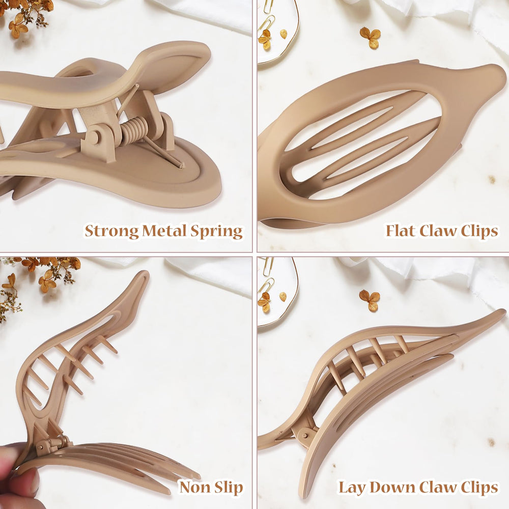 CHANDAT flat clip holding a low bun in use, offering comfortable all-day hold