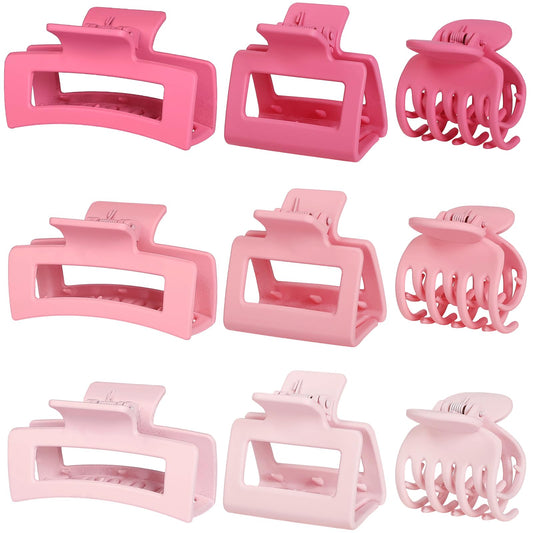 CHANDAT front view of pink nine-piece clip set showing variety and convenience