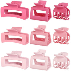 CHANDAT front view of pink nine-piece clip set showing variety and convenience