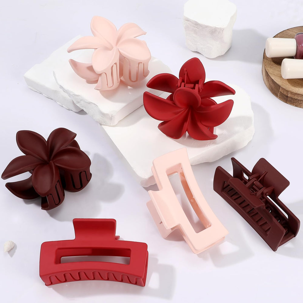CHANDAT rectangular square clips arranged to show six different colors for outfit matching