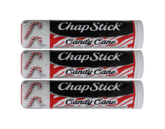 ChapStick Candy Cane front packaging showing three tubes and benefits
