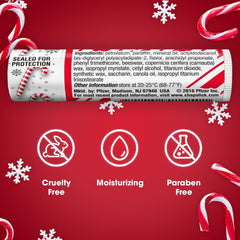 ChapStick Candy Cane label detail highlighting ingredients and trust