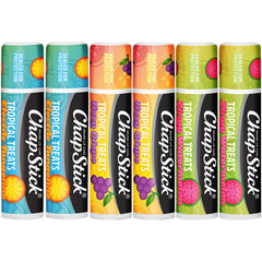 ChapStick front packaging showing tropical treats set and easy-grip design