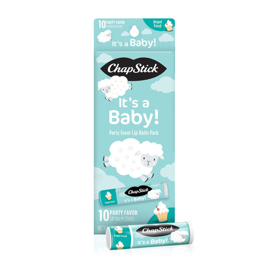 ChapStick front packaging showing 10-stick party favor pack benefit quick gifting