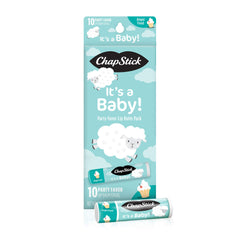 ChapStick front packaging showing 10-stick party favor pack benefit quick gifting