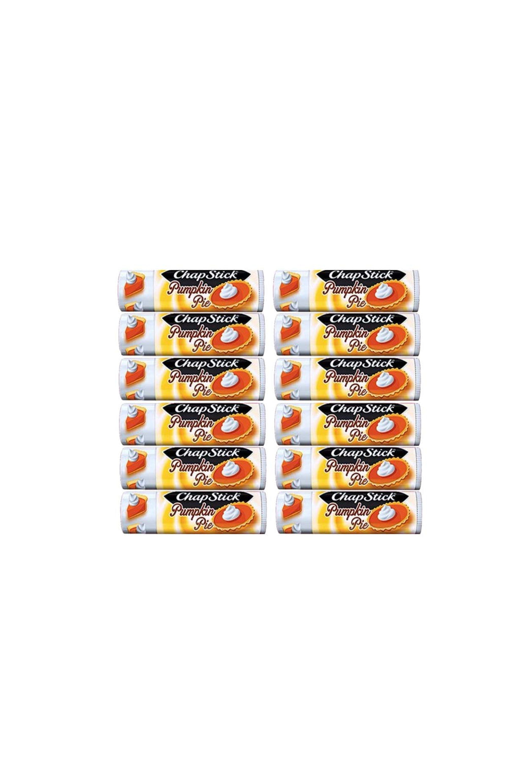 ChapStick pumpkin pie front packaging showing festive tube and easy grab convenience