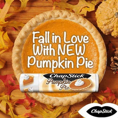 ChapStick pumpkin pie beside a key for scale showing compact, pocketable size