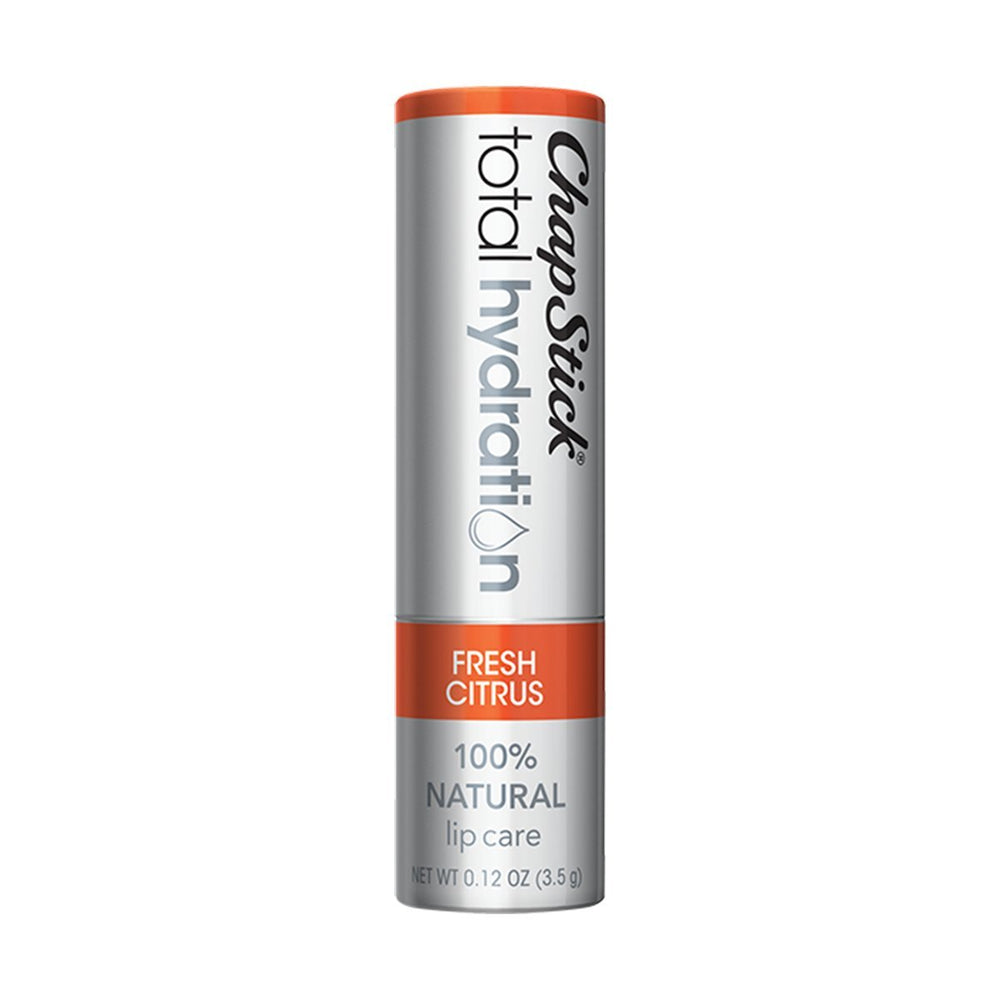 ChapStick tube with cap off revealing balm and easy application benefit