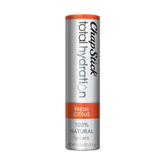 ChapStick tube with cap off revealing balm and easy application benefit