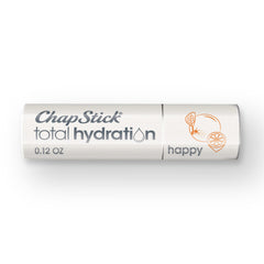ChapStick tube front view showing orange and lemon branding and clear balm