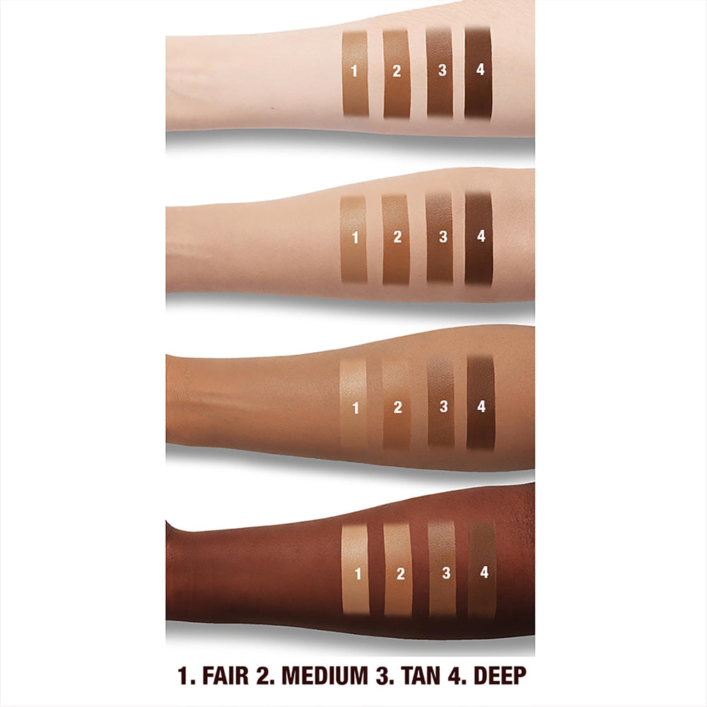 Charlotte Tilbury bronzer blended on model cheek for natural sun-kissed radiance