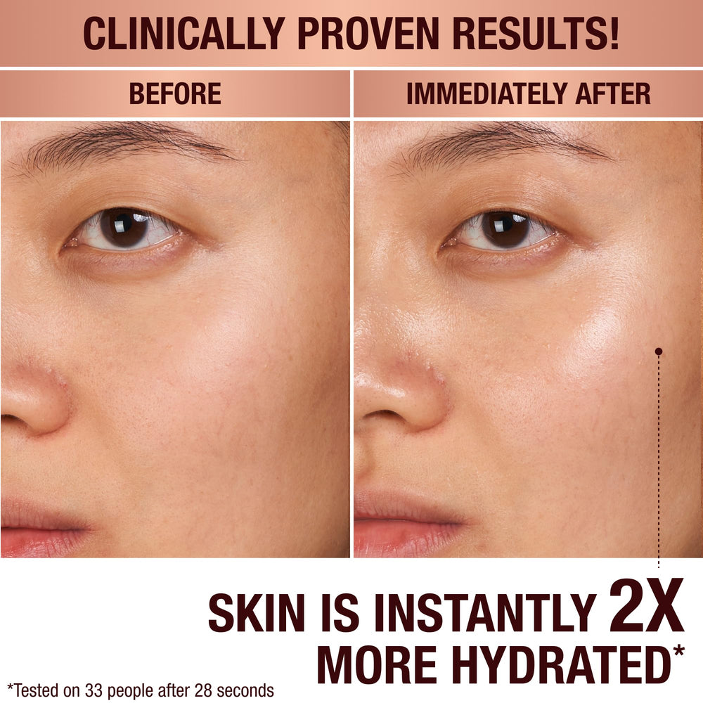 Charlotte Tilbury cleanser staged in bathroom for at-home facial benefit