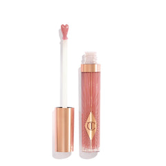 Charlotte Tilbury Collagen Lip Bath front tube showing Pillow Talk Fair shine and hydration benefit