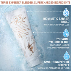 Charlotte Tilbury cleanser cream-to-foam texture on hand demonstrating gentle lather