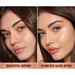 Charlotte Tilbury glossy drop of product texture highlighting buildable radiance