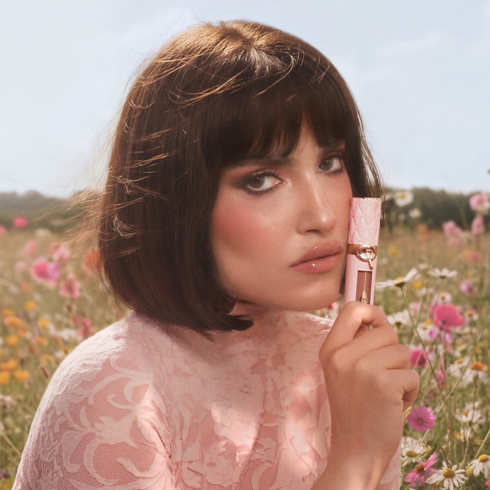 Charlotte Tilbury label close-up highlighting Collageneer for plump-effect benefit