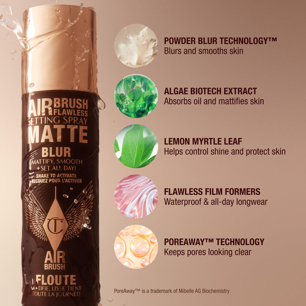 Charlotte Tilbury label detail highlighting ingredients and brand