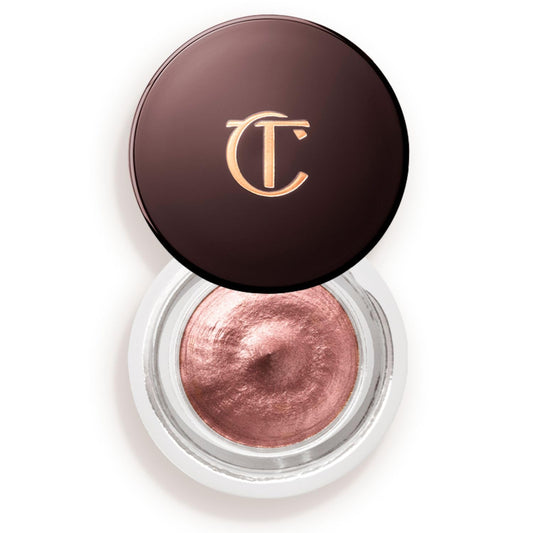 Charlotte Tilbury front pot view showing compact design and Pillow Talk shade benefit