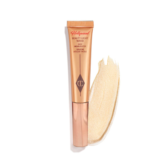 Charlotte Tilbury Spotlight front packaging showing elegant rose-gold tube and cap, great for gifting