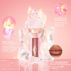 Charlotte Tilbury texture swipe illustrating hydrating gloss and plumping effect