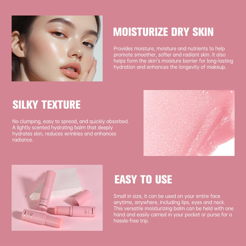 Charm Kiss balm swatched on hand, visible dewy finish and immediate softening