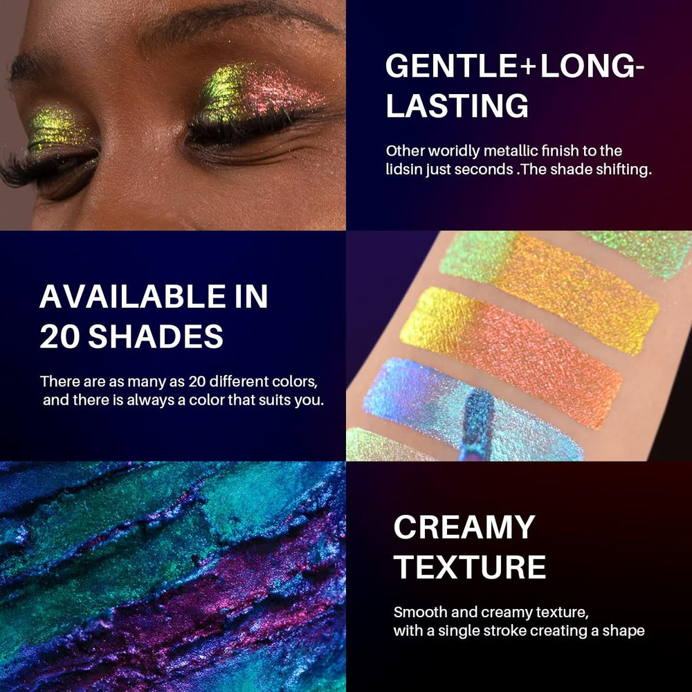 Charmacy Milano eyelid application in use giving long-lasting shimmer benefit