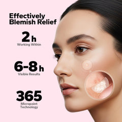 CharmCherry patch blended under makeup, subtle coverage for daytime use benefit