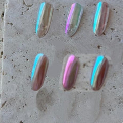 CHARMING MAY before and after nails illustrating intense chrome transformation benefit