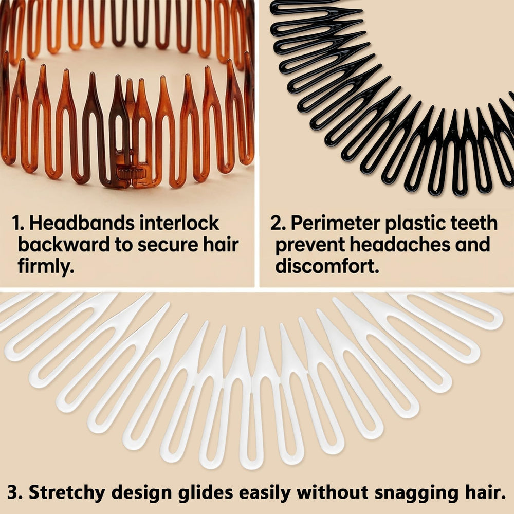 Chedin headband stretched side profile showing flexible fit benefit