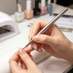 CHEMAILON brush applying gel polish demonstrating smooth application control