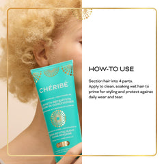 Cheribe product label with ingredients and clean-beauty certifications visible