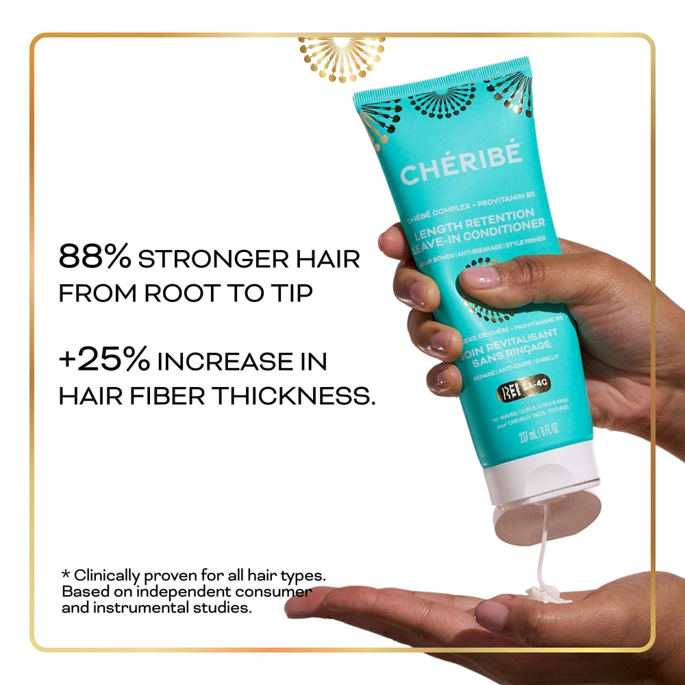 Cheribe pump dispensed leave-in texture demonstrating lightweight hydration