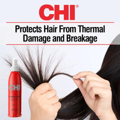 CHI 44 close-up texture of mist on hair showing lightweight, non-greasy finish