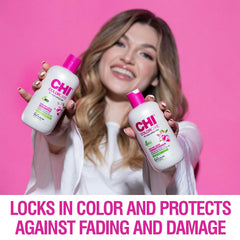 CHI in-shower use with hand applying shampoo for clean hair