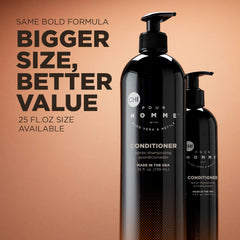 CHI Pour Homme before and after styling comparison showing fuller-looking hair