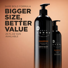 aloe vera and nettle near CHI Pour Homme bottle highlighting natural nourishment