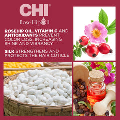 CHI conditioner bottle in bathroom setting suggesting routine use